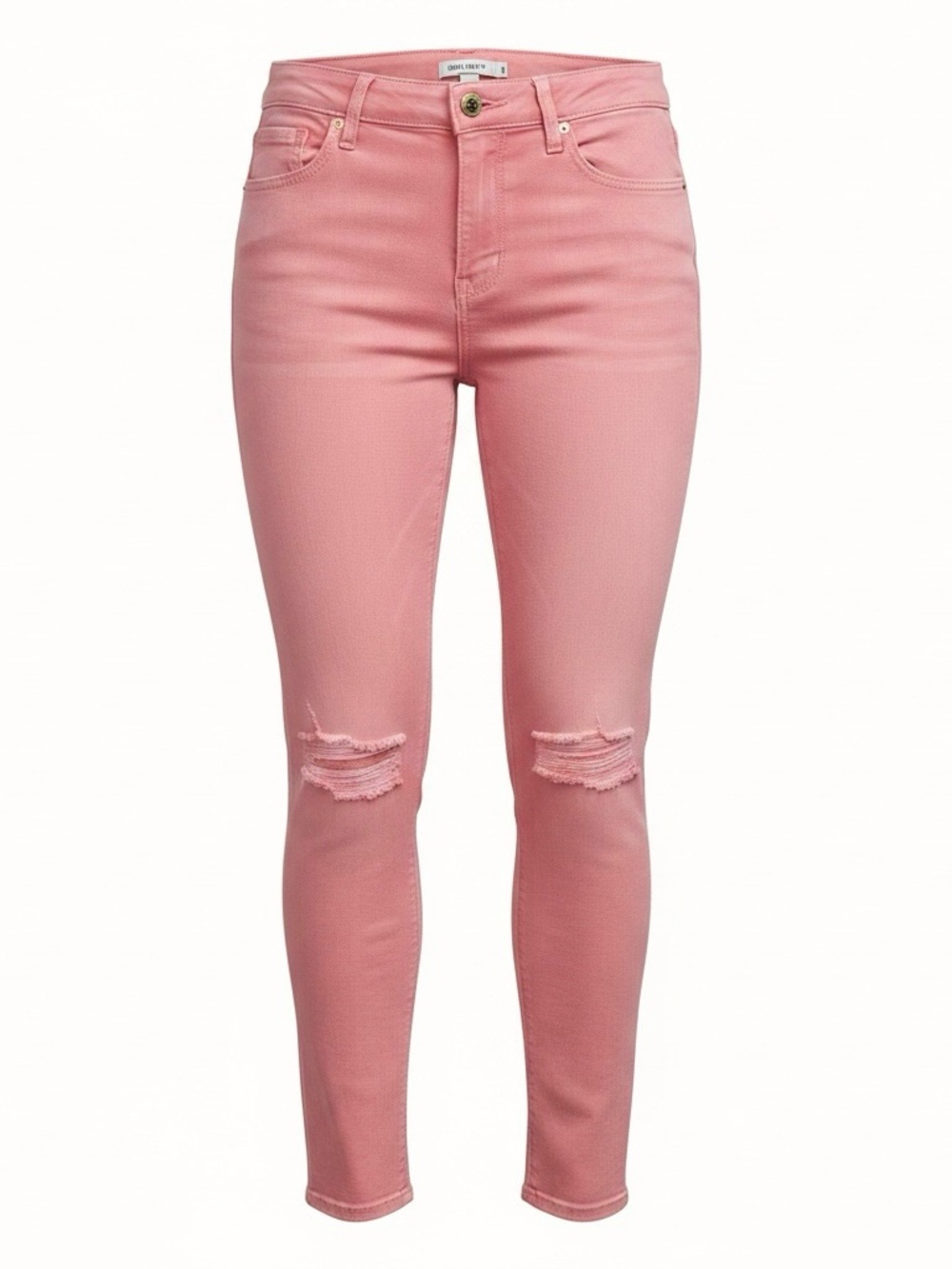 Old Navy Rockstar Mid-Rise Sz 8 Dark Pink Like Salmon Pink Distressed Knees GUC